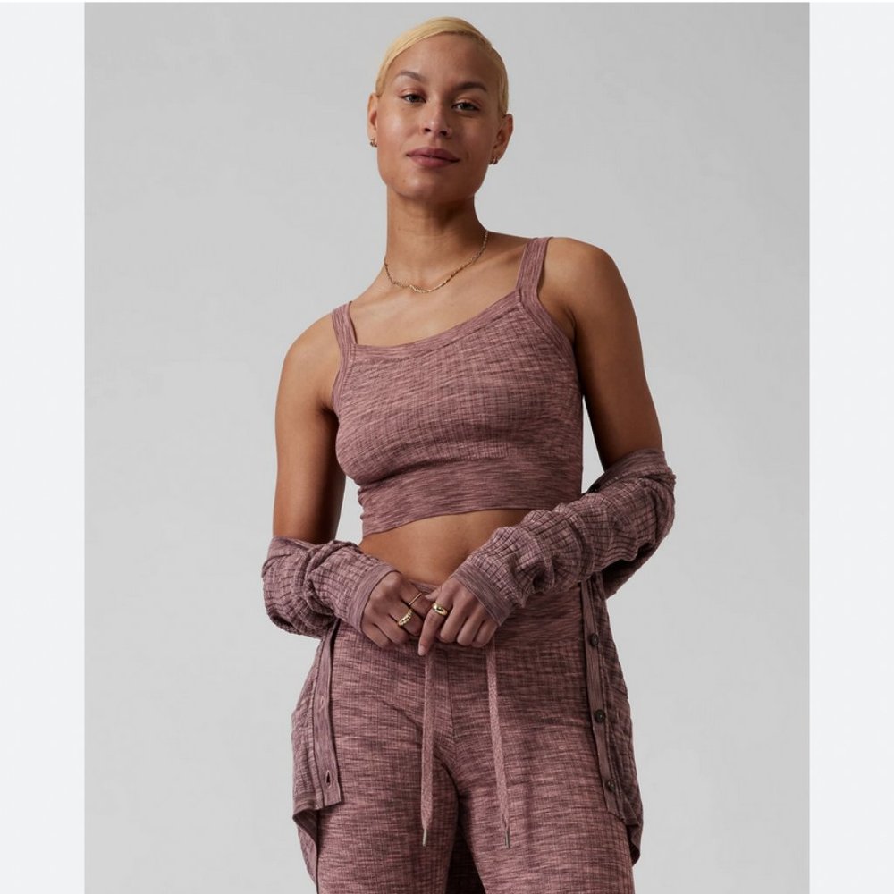 Athleta Revolve Seamless Crop Cami in Tawny Rose